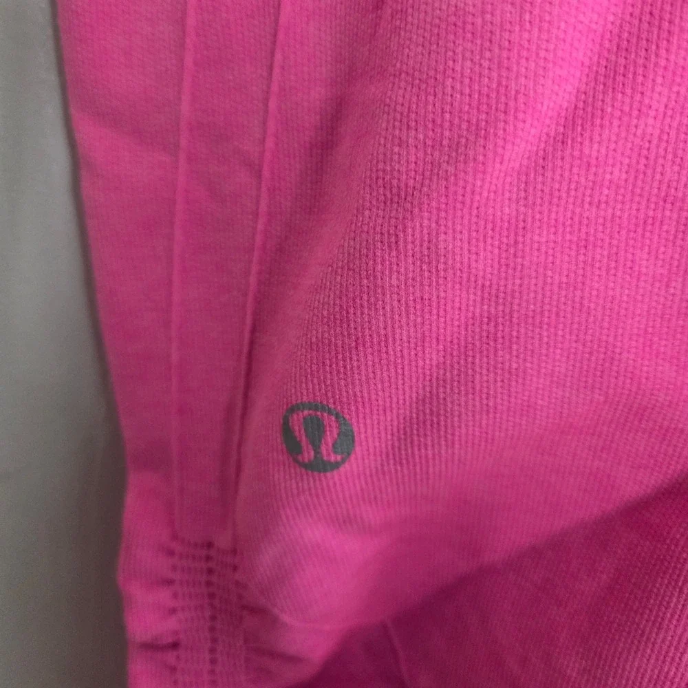 Lululemon Ebb To Street Crop Pink Ruched Seamless Yoga Leggings Size L Athletic